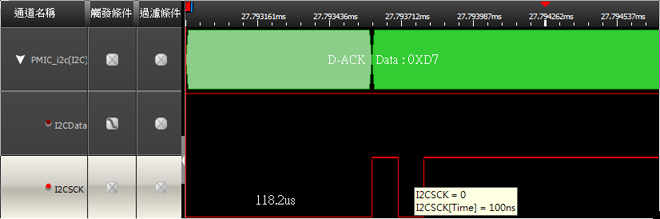 Data 0xD7出现100ns杂讯干扰