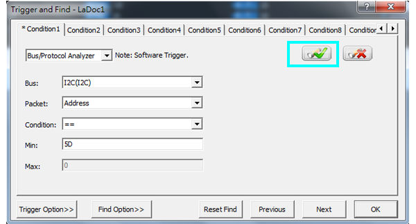 Specified packet trigger setting window