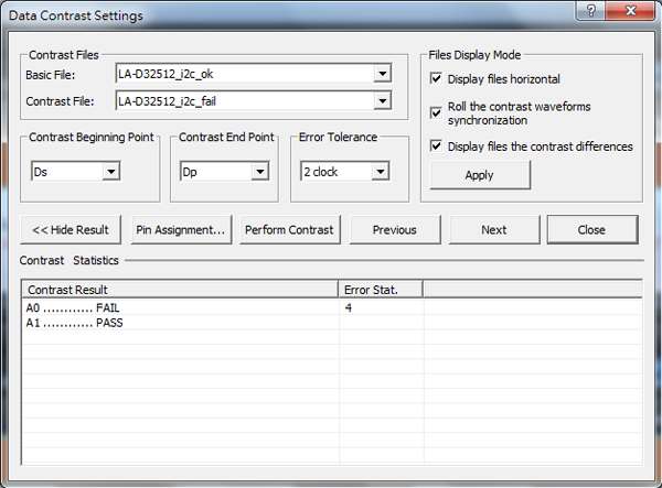 ZP-Data contrast setting window