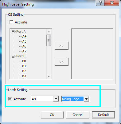 Latch setting window