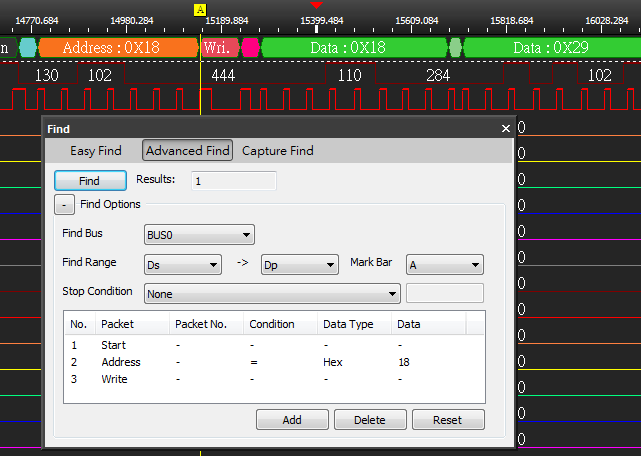 Advanced Find examples show