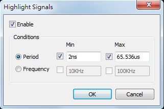 Warning parameter setting window