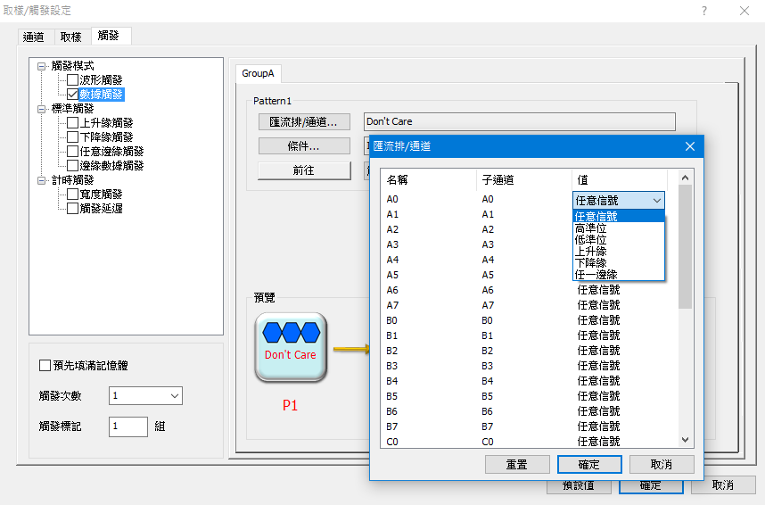 圖四:匯流排/ 通道設定框