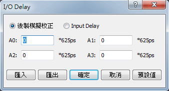 i/o delay視窗展示